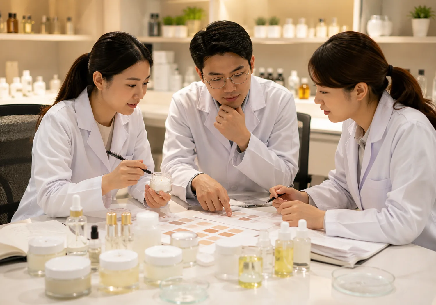 配方与开发——研发团队检查配方样品